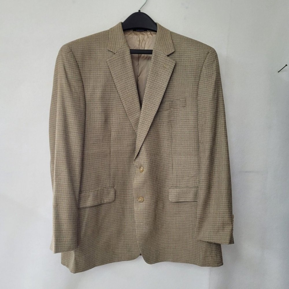 Ralph Lauren Blazer‎ Mens 46L Silk/Wool Houndstooth 2-Button Lined Sportcoat